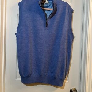 🦋 NWOT Fairway & Greene Men's Zip-Up Blue Sweater Vest size large